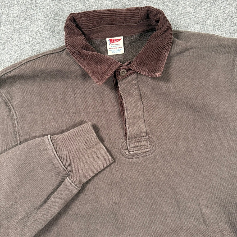 J. Crew Factory Brown Corduroy Collar Pullover Sweatshirt